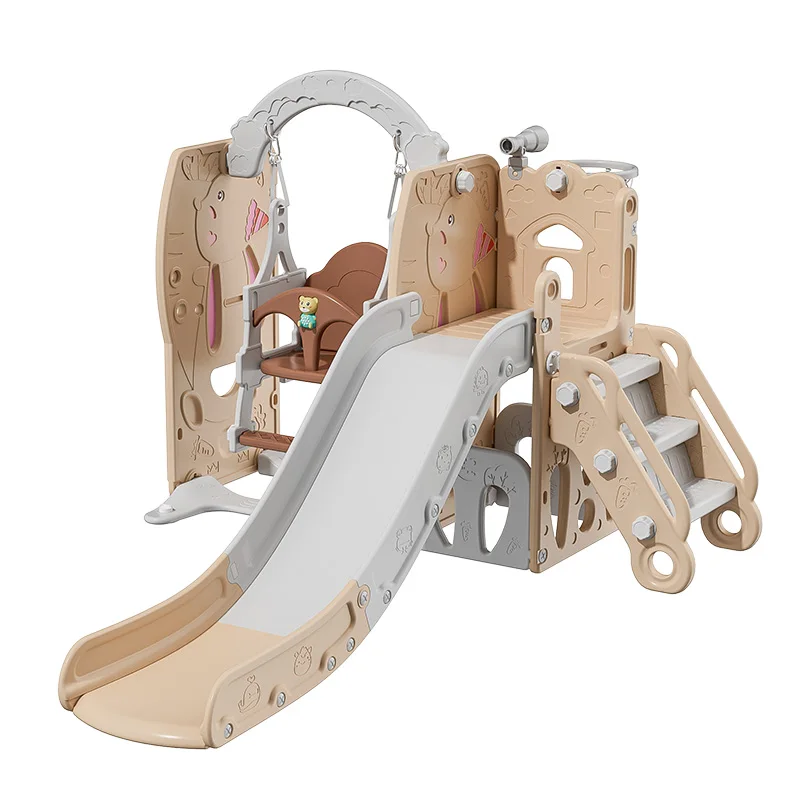 High Quality Rabbit Design Slide And Swing For Kids Play Yard Indoor Playground Basketball Hoop Toddler Play
