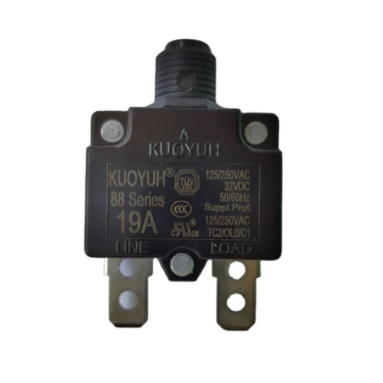 Private Label KUOYUH 88A Series 19A Overload Protector Push Button Switch Electric Automatic Miniature Circuit Breaker