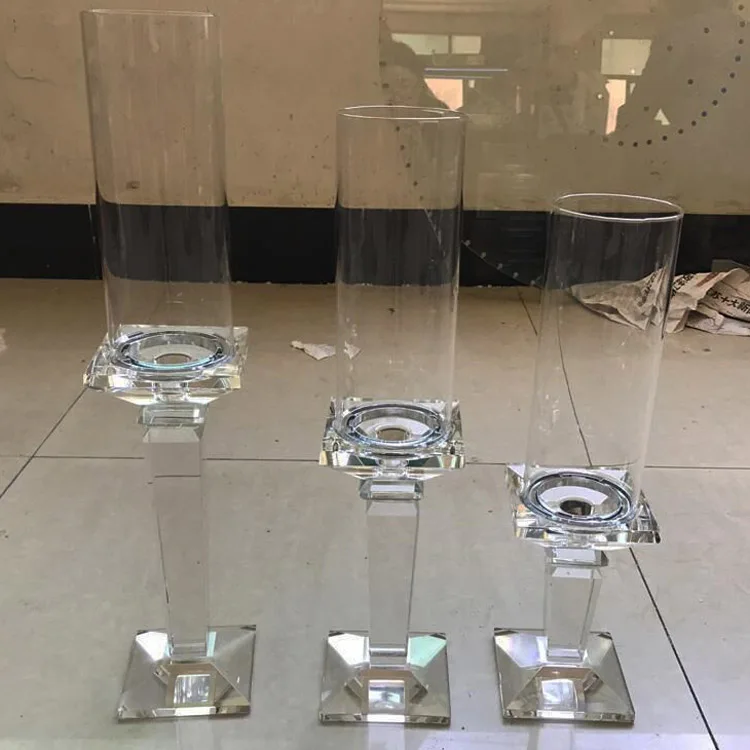 ZT-014 Luxury Crystal candle holder 3 in set  for wedding centerpieces