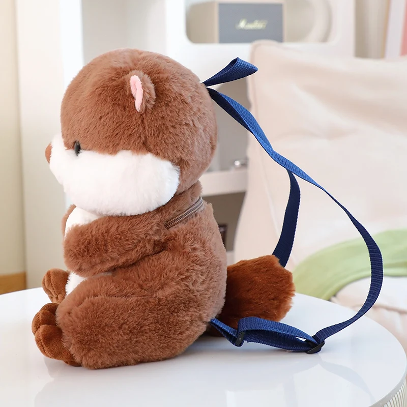 Wholesale Lovely Soft Sea Otter Plush Doll Custom Stuffed Animal Plush Toy Cute Otter Plush Backpack
