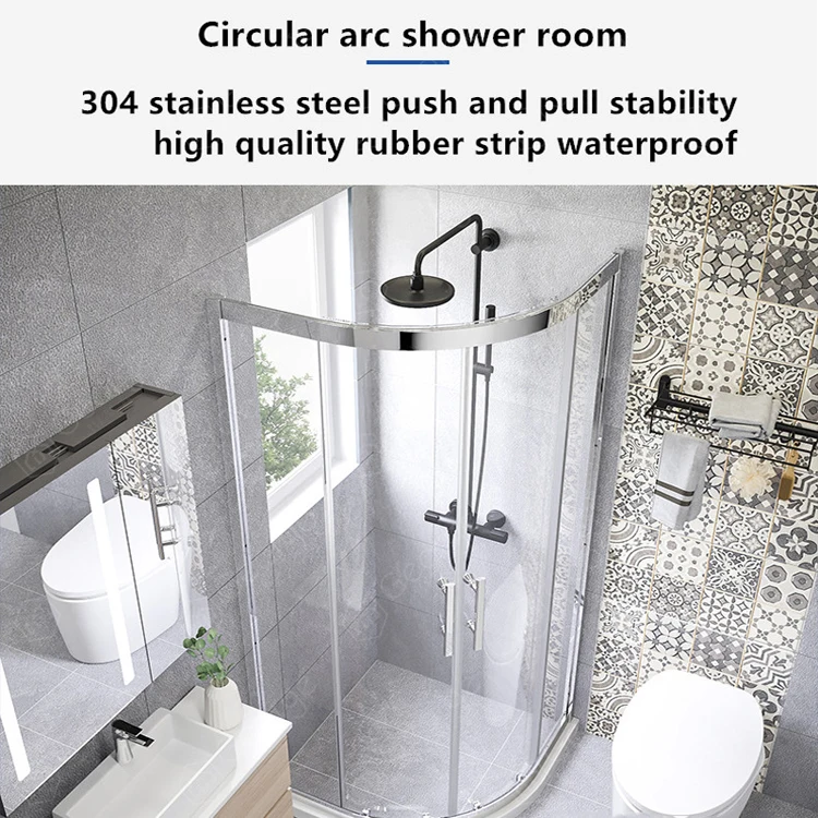 Factory Direct Sale New Design High Quality Sliding Bathroom Enclosure Tempered Glass Shower Room