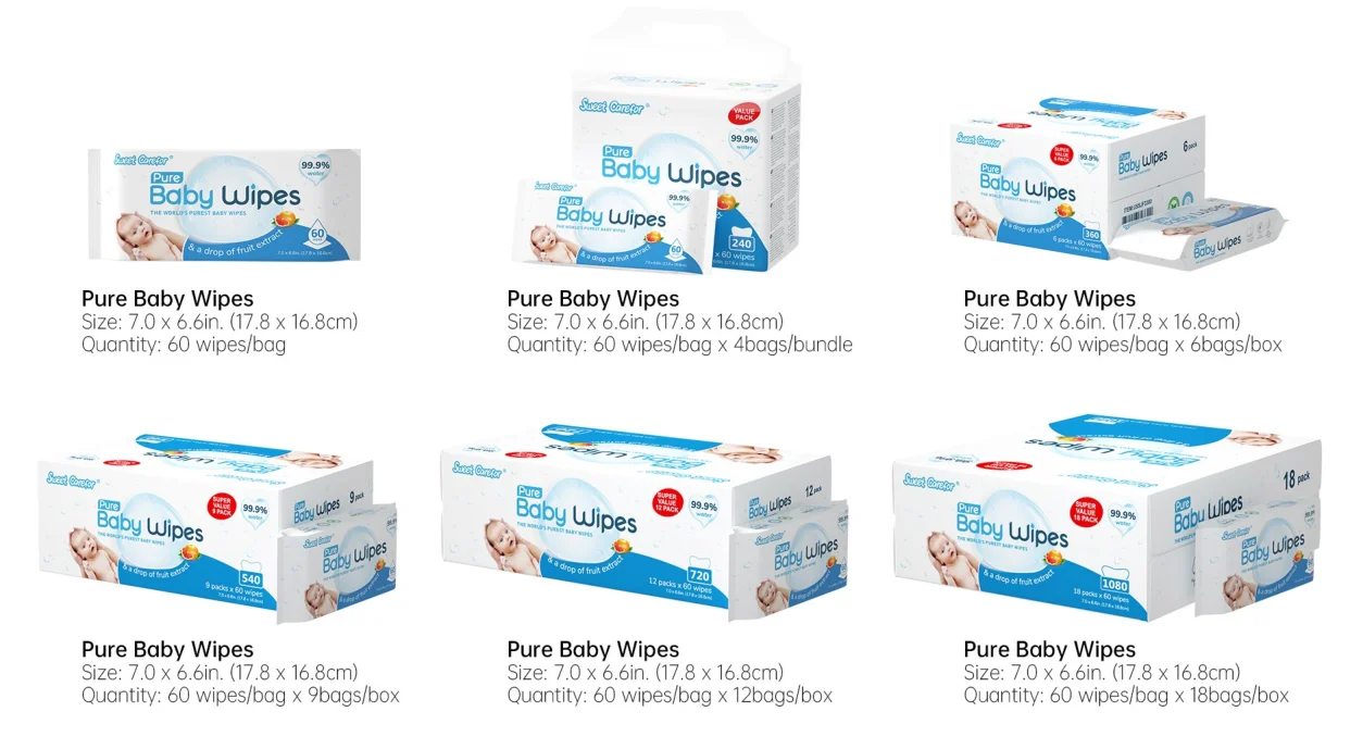 99.9% Pure Water Baby Wet Wipes Plastic Free Plant-Based Without Chemical Purest Baby Wipes Formula In the World