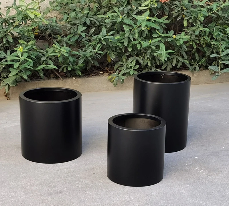Fiberglass modern bulk wholesale large round planters outdoor flower pots