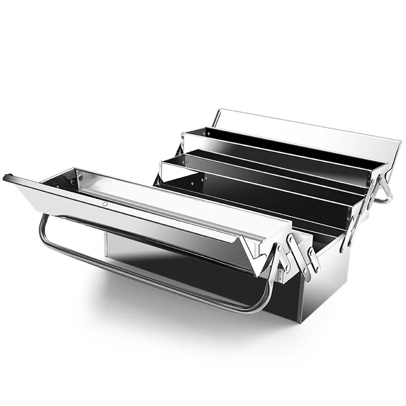 used general portable hand foldable pickup truck tool box mechanic stainless steel tool storage cabinets boxes for sale cheap