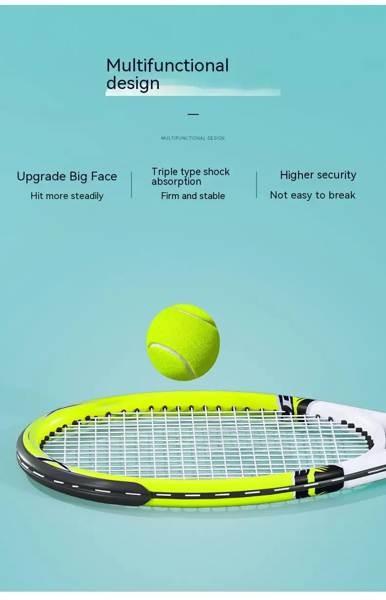 Factory Wholesale Graphite Tennis Racquet Logo High Quality All Carbon New Customized Bag with Different Colors