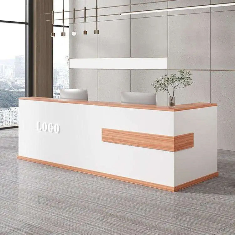 Modern MFC material customize color reception desk modern front desk reception salon reception desks
