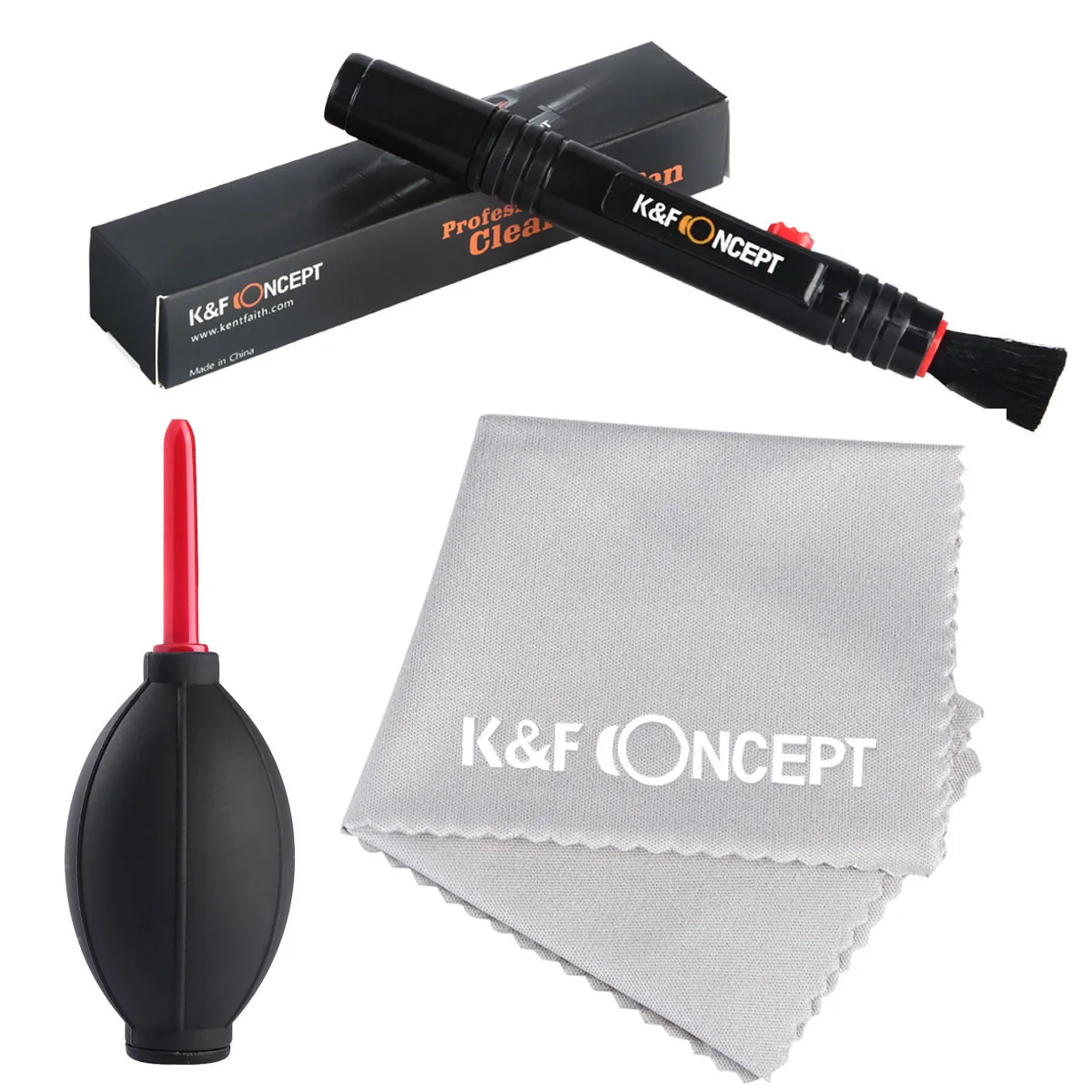 K&F Concept 3in1 DSLR Camera Cleaning Kit (Lens Dust Blower Cleaner + Cleaning Pen + Cleaning Cloth)