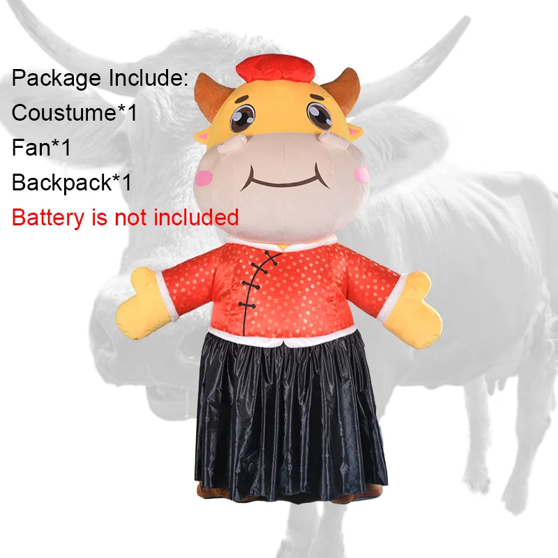 Saygo In Stock CE 2M/2.6M Inflatable Cow Cartoon Character Bull Mascot Costume Cosplay Suit For Carnival