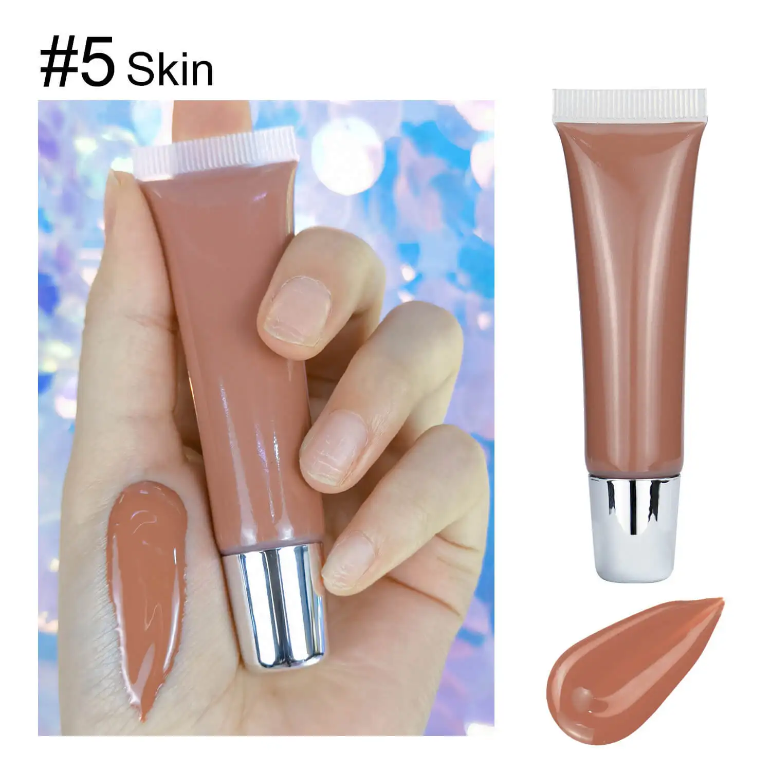 Shiny Glitter Lip Gloss Wholesale Bulk Vegan Plumper Lipgloss With Soft Squeeze Tube
