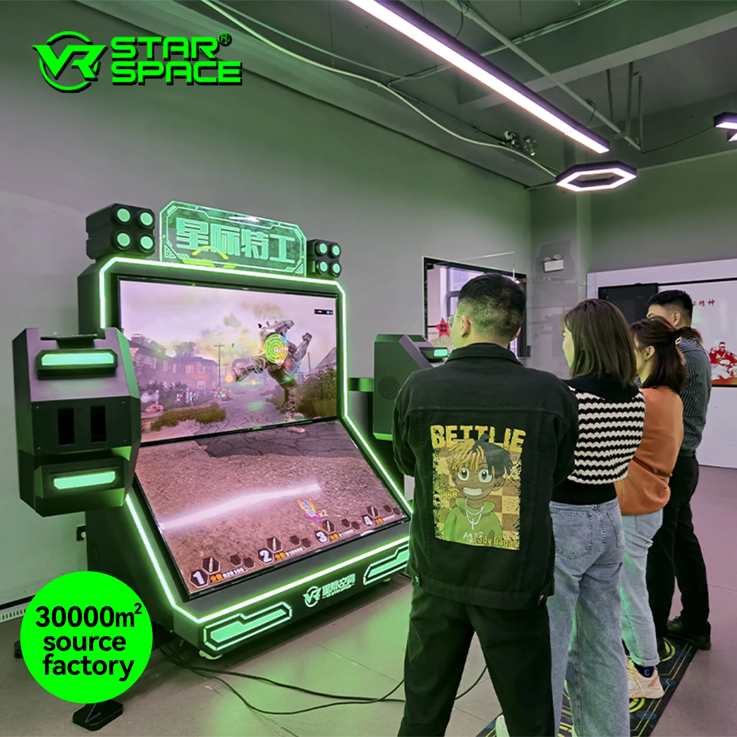 VR Star Space VR Machine Manufacturer Virtual Reality 9D Dual-screen 4 player Shooting Indoor Amusement Park Rides VR Simulator