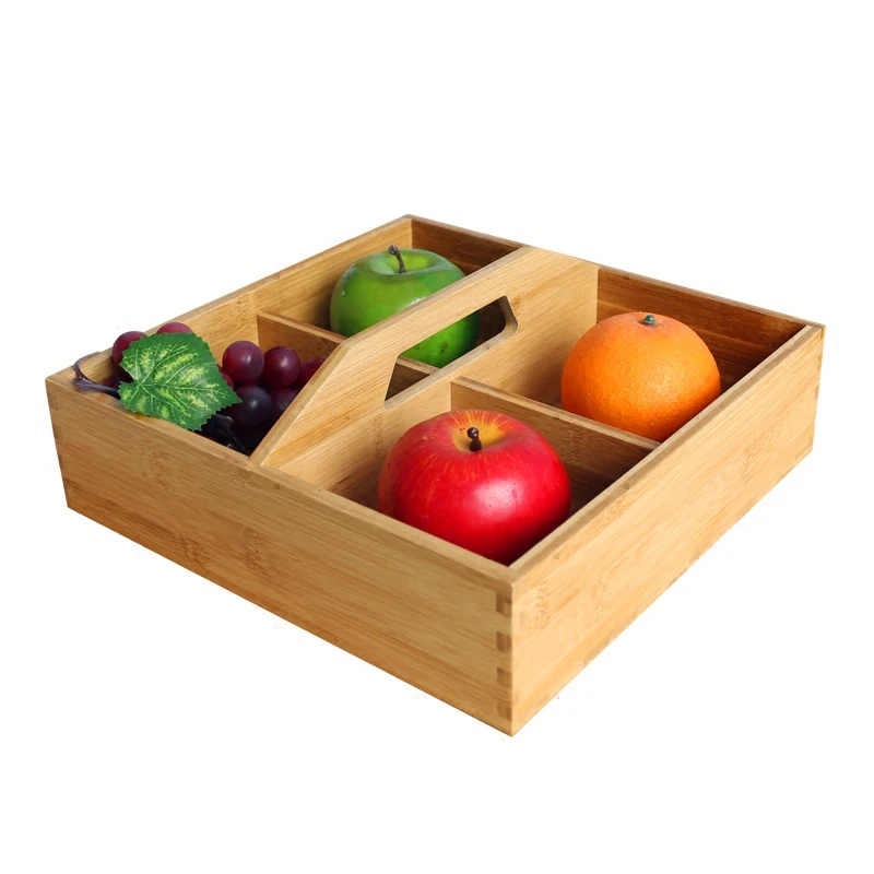 Портативный многофункциональный органайзер для столовых приборов с 4 отделениями и ручкой