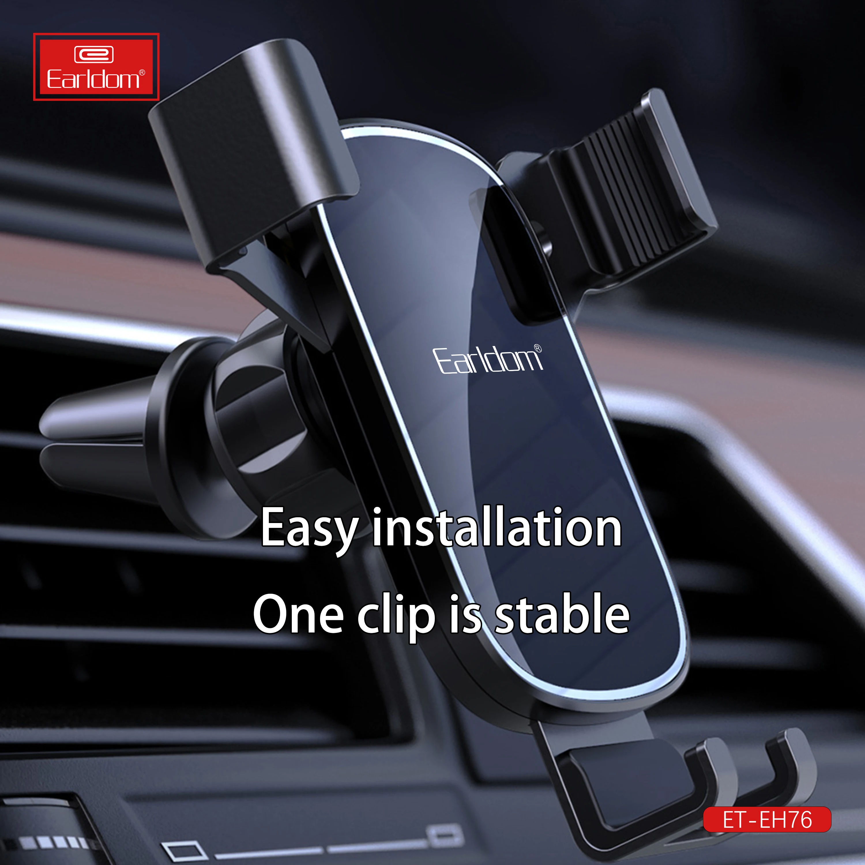 Earldom, устанавливаемое на вентиляционное отверстие в салоне автомобиля гравитационный Автомобильный держатель для мобильного телефона регулировка угла закаленная стеклянная панель автомобильный держатель для телефона на магните