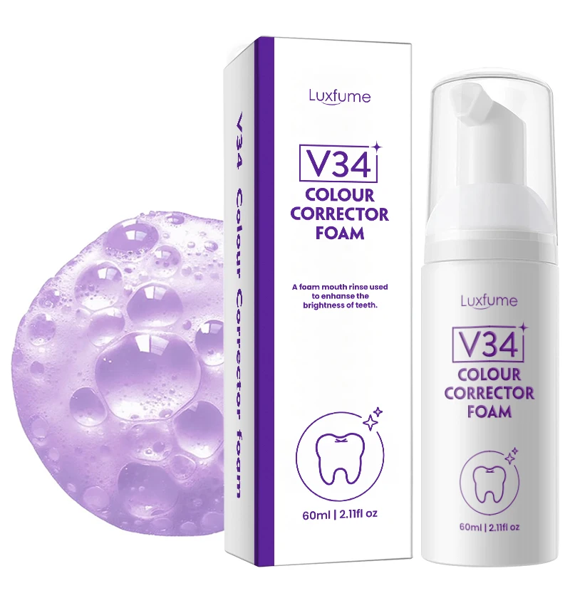 V34 Purple Color Corrector Foam Remove Stains Dental Tool Teeth Whitening Mousse