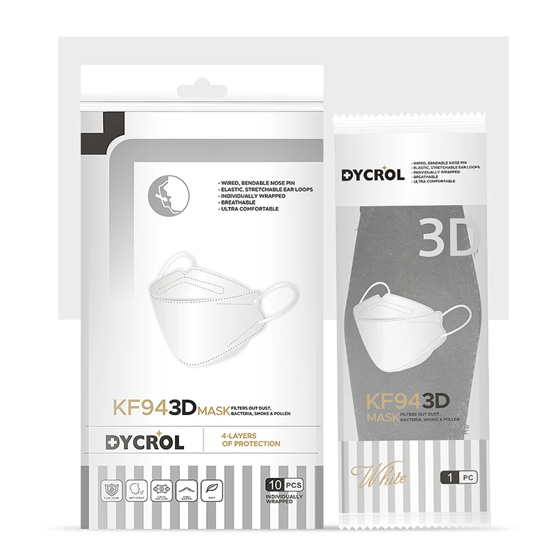  Dycrol одноразовые корейский 4 слоя KF94 черная маска для лица