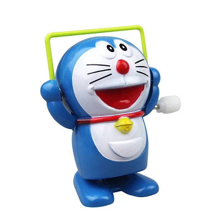 Plastic Cartoon Robot Cat Rope Skipping Wind Up Kids Toys with clockwork