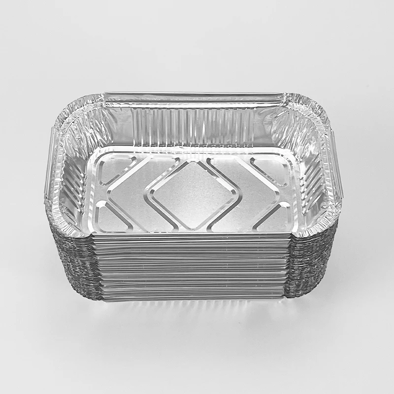 Disposable Aluminum Foil Container Barbecue Baking Takeout Food Grade Lunch Box 400ml