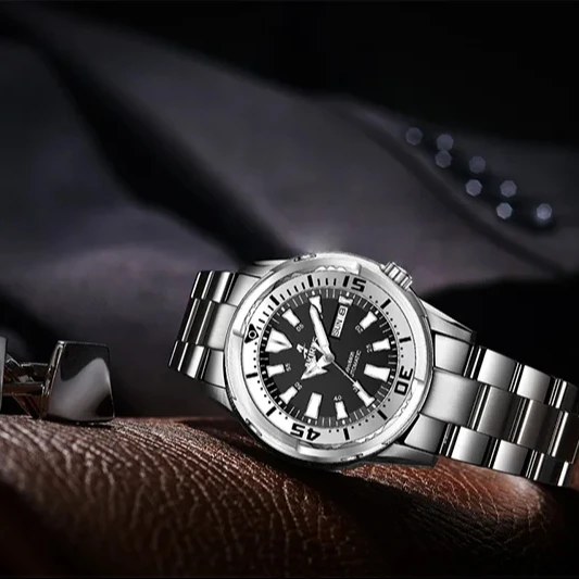 Customized Logo Mechanical Sapphire Crystal Nh35 Diver 200m Waterproof Low Moq Watch