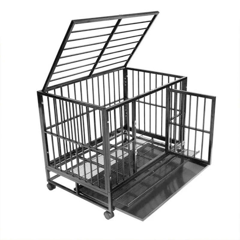 heavy duty black dog kennels two doors large animal cage