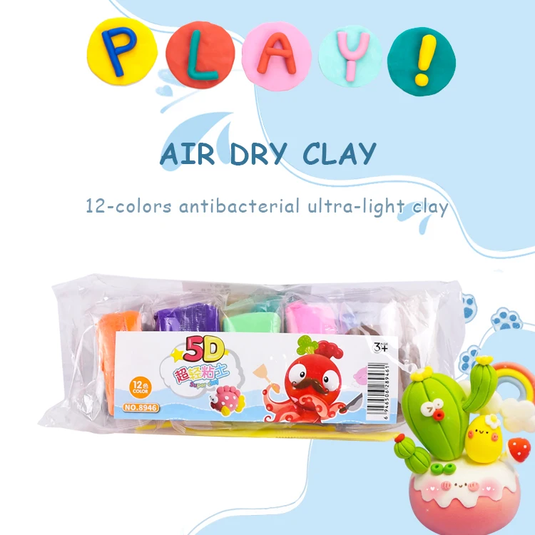 air diy soft clay 12 color bag space light super modeling dry polymer