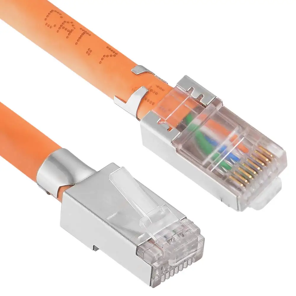 Разъем Cat7 Cat6A двухкомпонентный дизайн позолоченный экранированный Модульный штекер RJ45 подходит для 23AWG прочный и многожильный