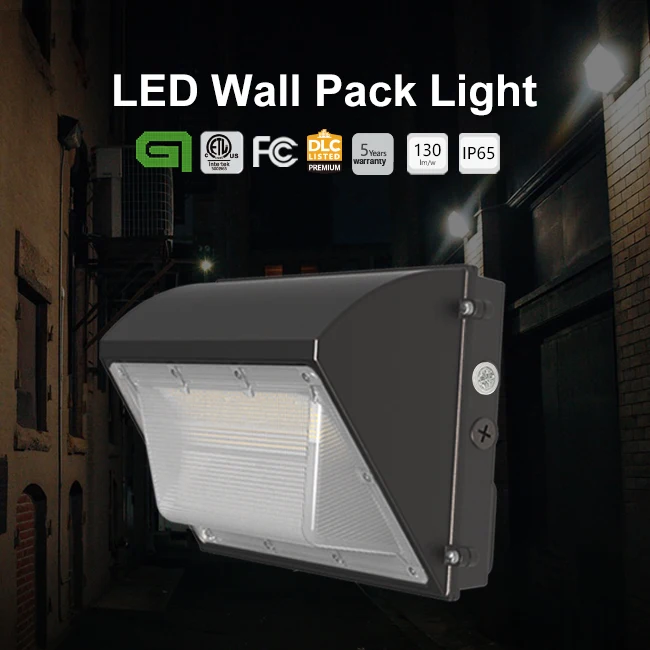 Wallpack light wattage adjustable outdoor lighting fixtures ETL DLC approved USA warehouse fast delivery