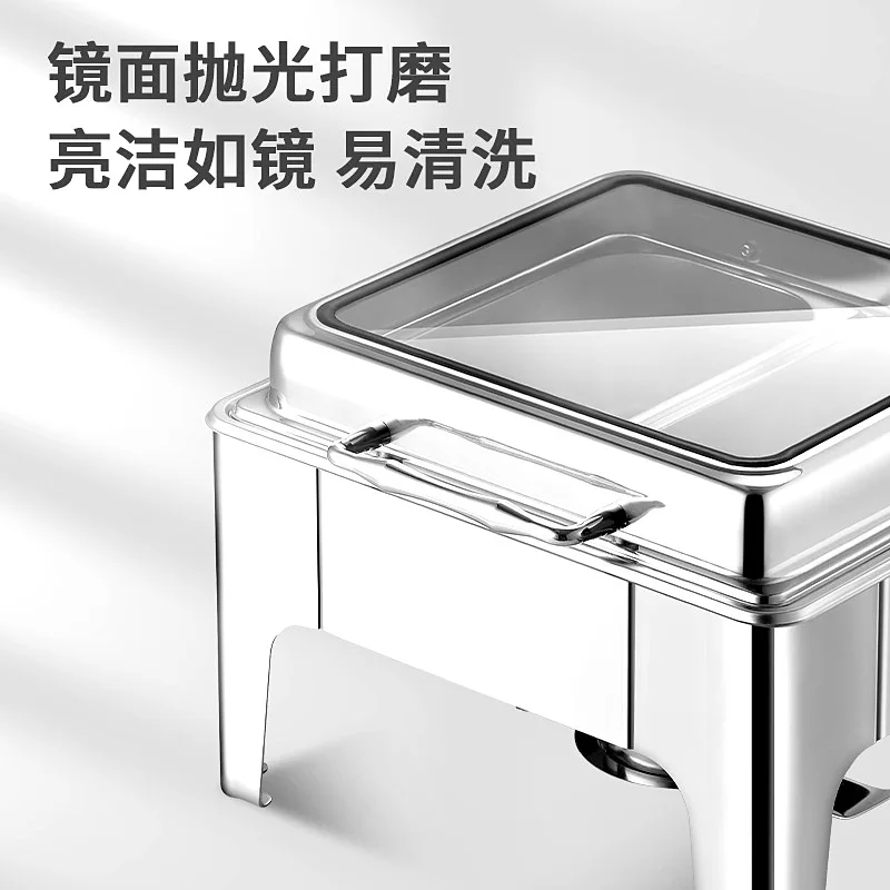 Healthy Cooking buffet table Stainless Steel Material buffet serving dish portable Design chauffe plat buffet