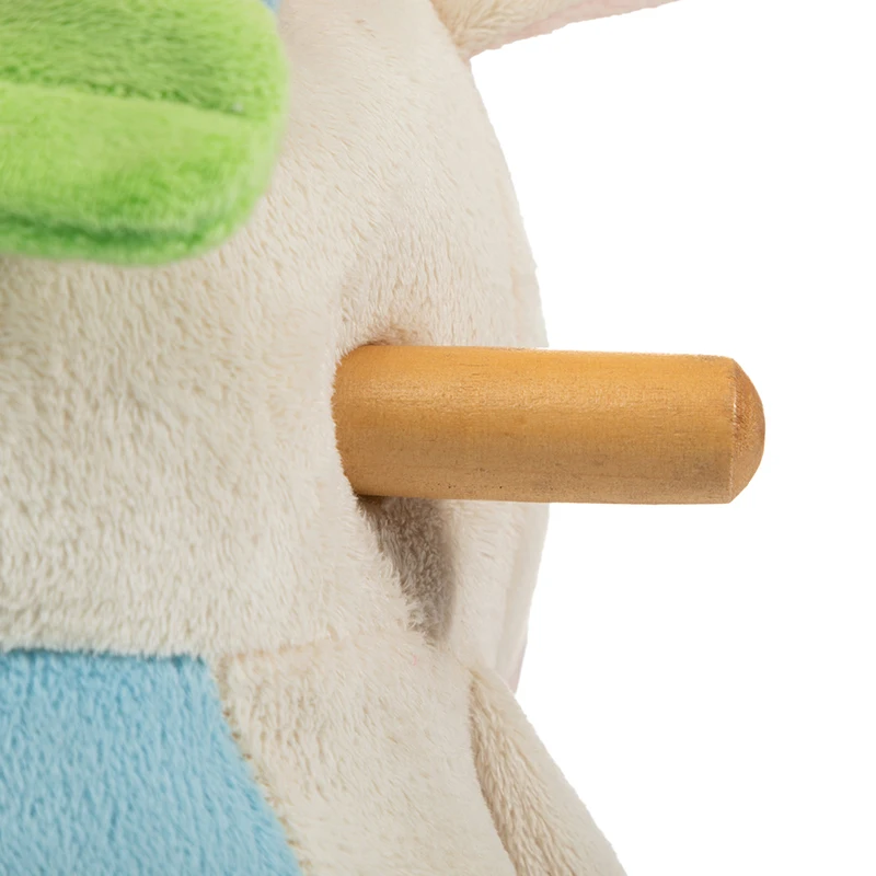 
Baby Kids Toy Plush Rocking Cattle Rider Toddler Seat Wood Rocker 