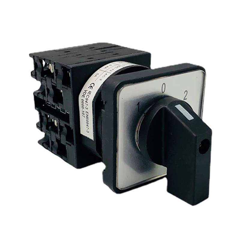 LW42-20A 3-позиционный поворотный кулачковый переключатель 690V 12 Терминал переменного тока 3-полюсный черный переключать передачи промышленный селектор YMW42