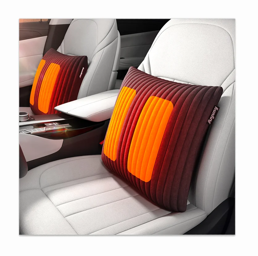 Anjuny USB Heated Rechargeable Heating Pillow Electric Soft Silk Warm Winter Car Outdoor Throw Pillow