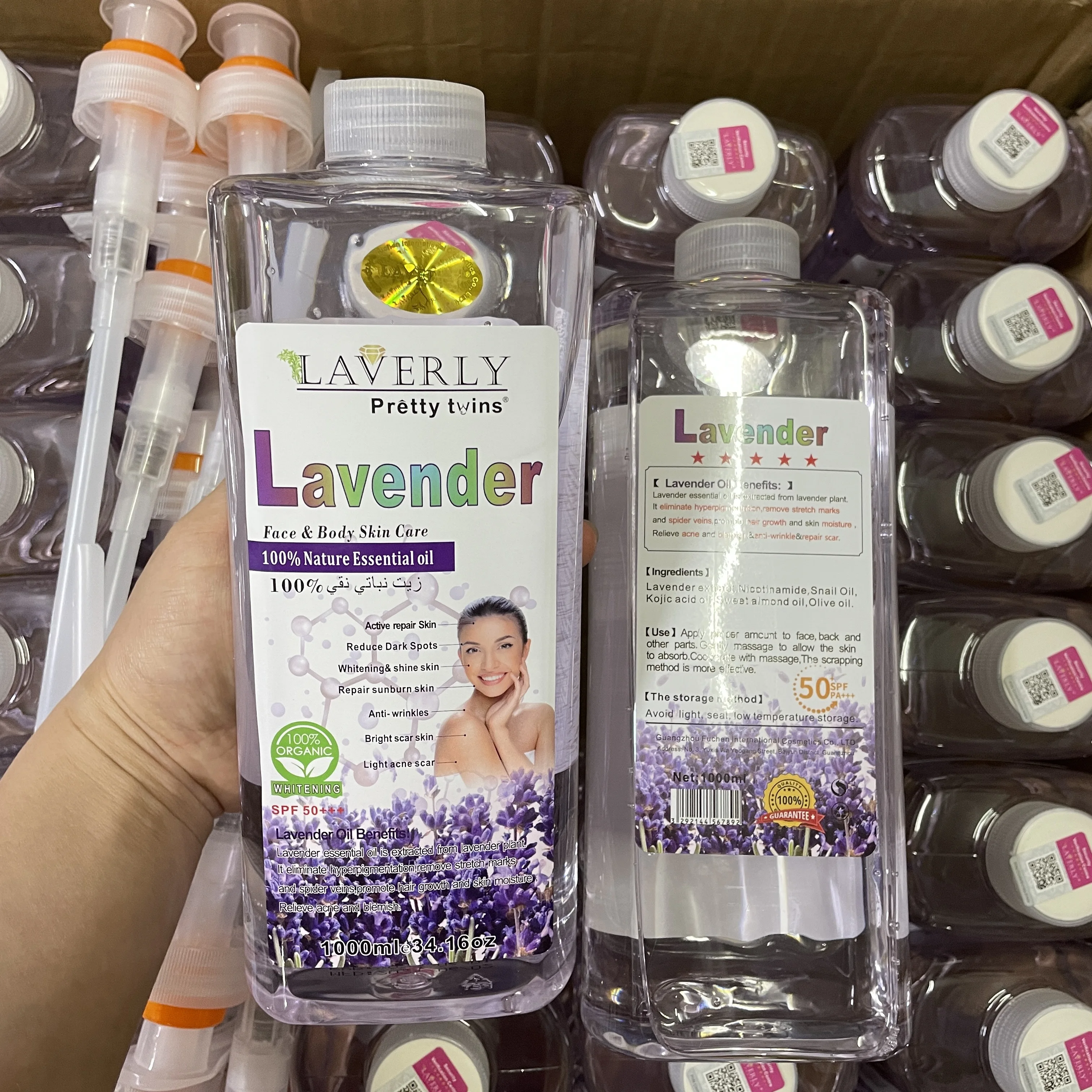 Hot Sell OEM 1000ml Hyaluronic Acid Oil Face Body Moisture Oil For Africa Whitening Massage Hyaluronic Acid Oil
