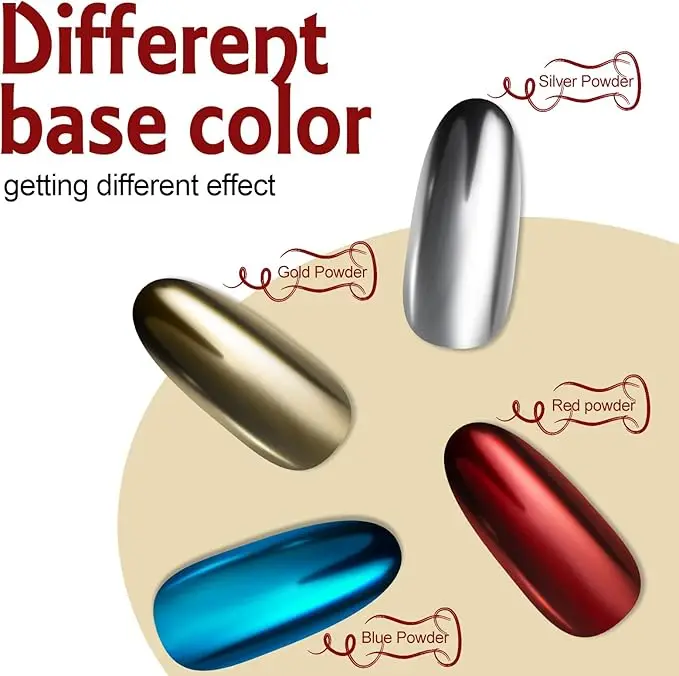 16Jars Chrome Nail Powder Magic White Pearl Kit Mirror Effect Silver Metallic Holographic Dip Nail Powder for Resin Craft