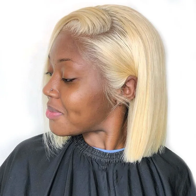 
Hot Beauty 13x4 Lace Front Wig Straight Short Bob Colored Human Hair Wigs Blonde 613 Transparent Lace Wig For Black Women 