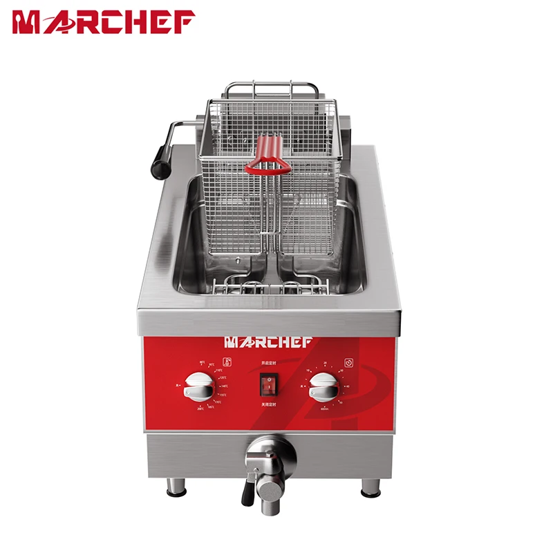 High quality CE tabletop single tank stainless steel 21l commercial high quality auto industrial fries machine