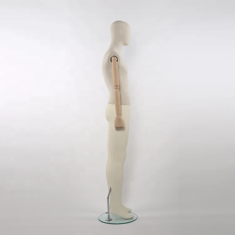 store window display fabric male mannequin men wrapping menichini with wooden arms for store display