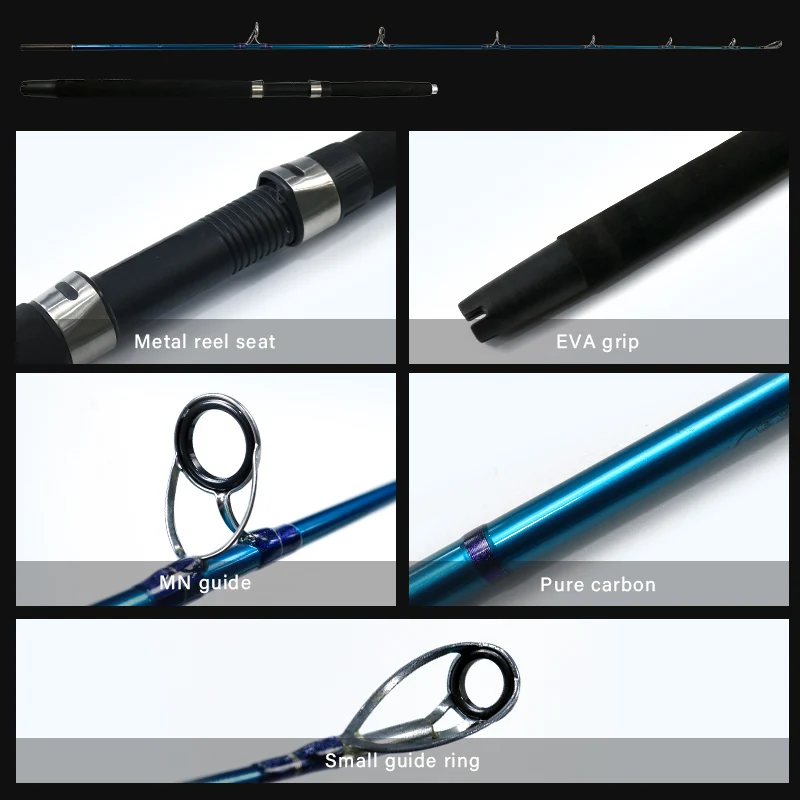HYD wholesale hot sale 2.1m big game fishing Jig rods for deep solid carbon slow jigging rod for sale