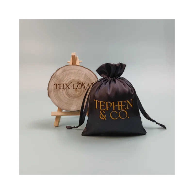 Eco-friendly Jewelry Pouch Large Custom Logo Printing Satin Wig Extension Hair Packaging Bags