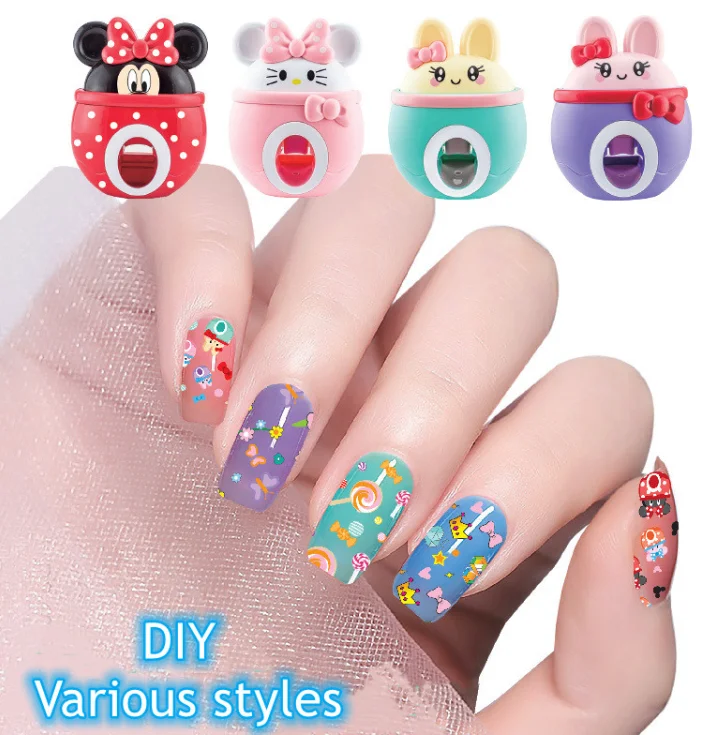 Детский и детский макияж «сделай сам» ПЕЧАТНАЯ МАШИНКА для ногтей макияж лак для ногтей подарок косметика для девочек игрушечный набор