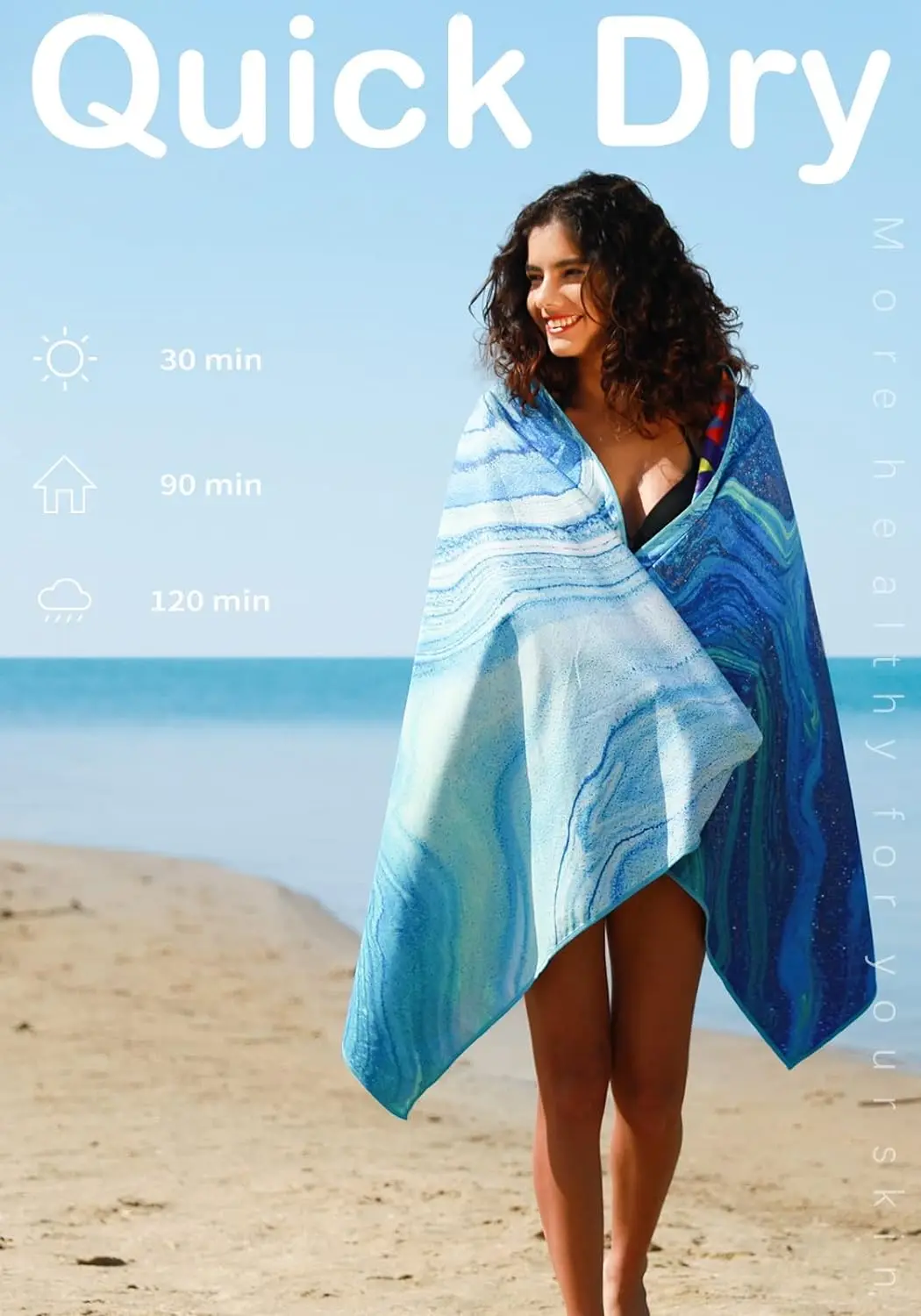 Dual-Sided Microfiber Beach Towel Wool and Fleece for Bath and Travel Customizable Logo Sports Pattern Polyester Material