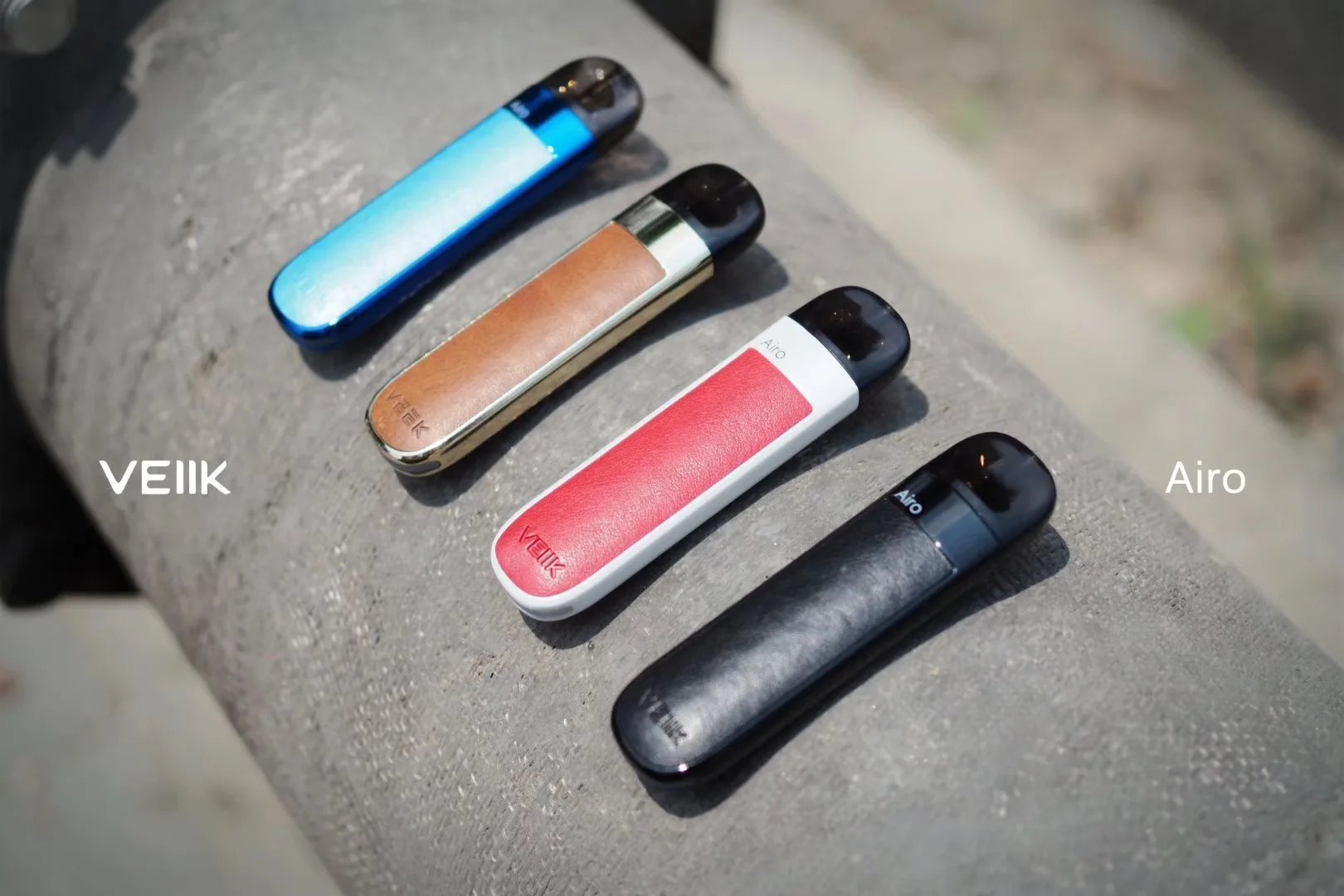 
Wholesale vape starter kit VEIIK AIRO small vape pen fashion e-cigarette built in 500mAh battery with PU panel unique design 