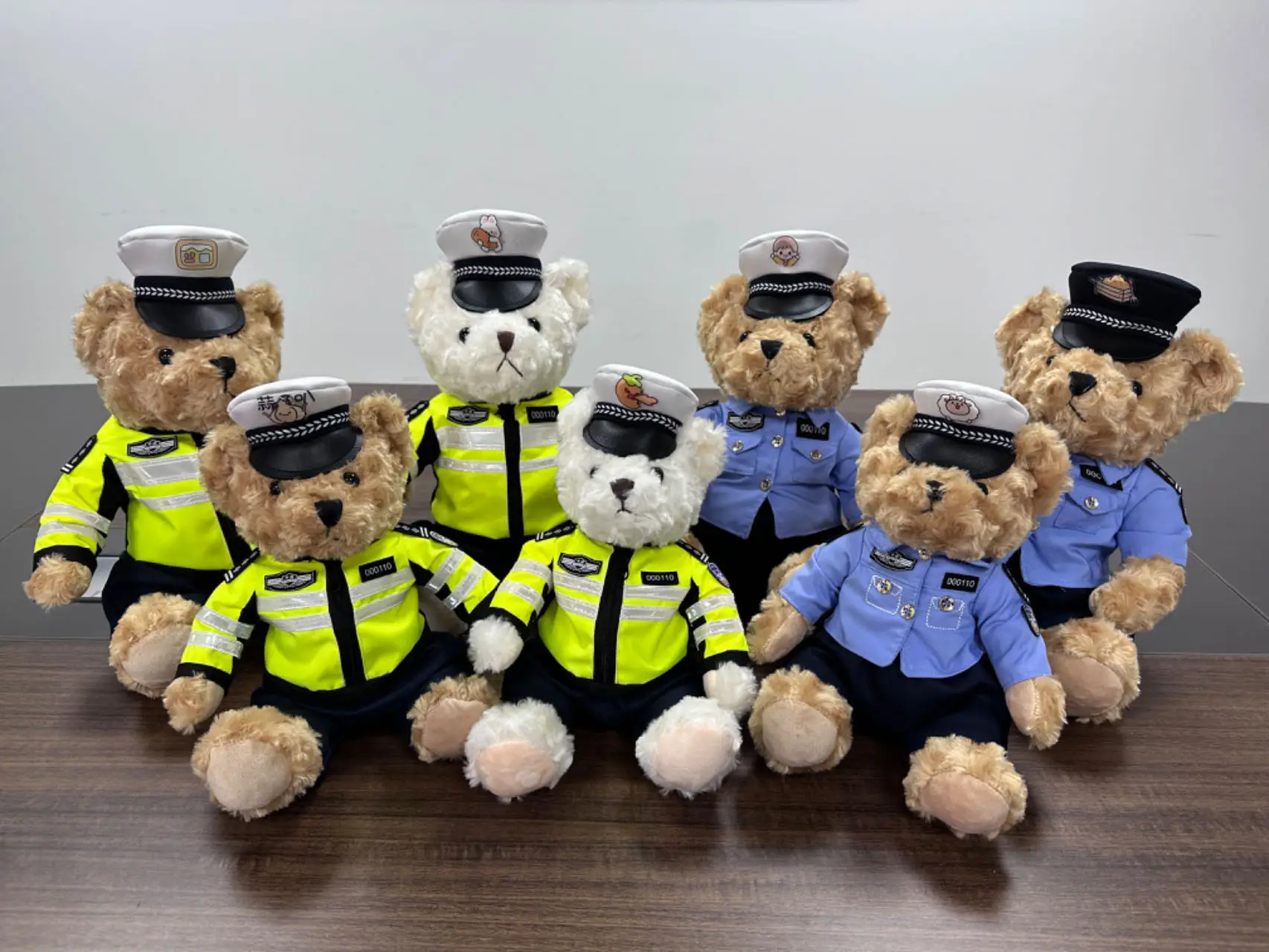 High quality classic Traffic police Teddy Bear doll Super cool plush toy gift for children