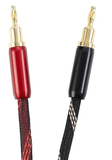 High end OFC 24k gold plated banana connector cable HiFi bare copper speaker wire cable
