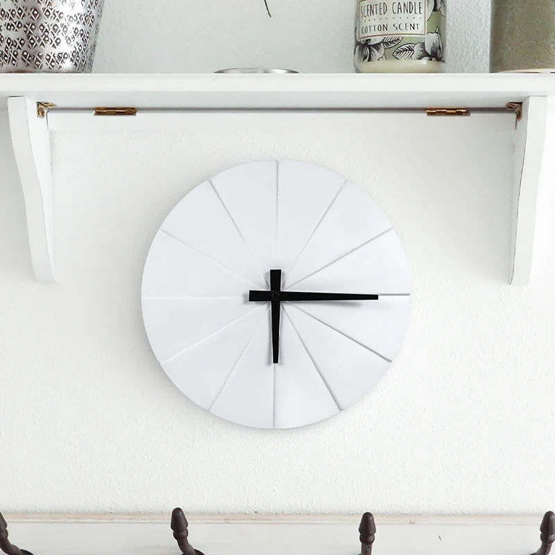 Cheap price customized round matte white porcelain wall clock art craft design nordic style wall clock