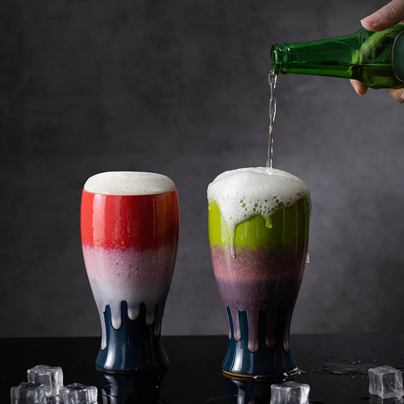 Festival Souvenir Gift Cup Engraving Custom Logo Kiln Glazed Wine Mugs 20oz German Beer Stein Modern Ceramic Beer Mug