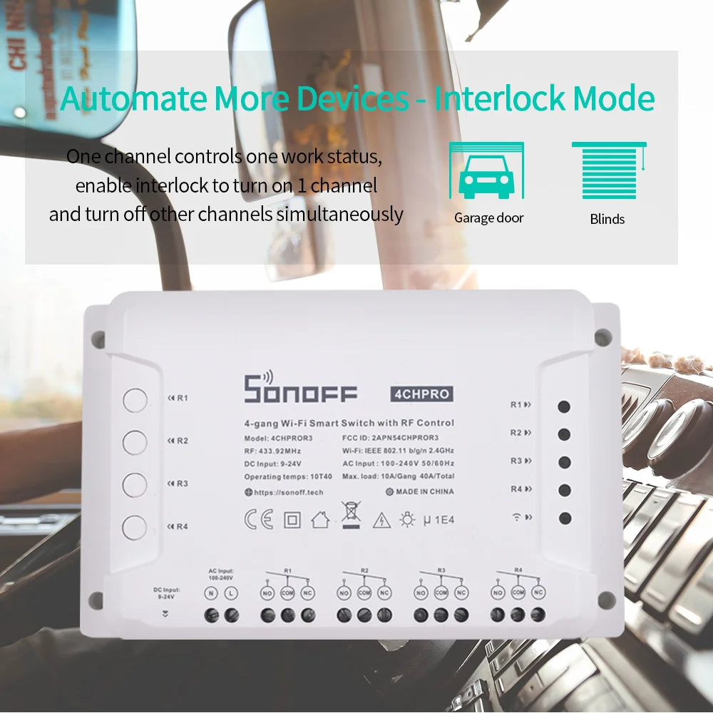 Sonoff 4CH Pro R3 Advanced Smart Switch 4 Channels 433MHz 2.4G Wifi Remote Control Smart automation modules for Home Appliances