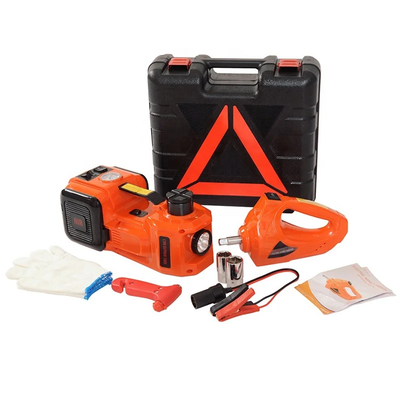 Professional 5 ton portable car DC 12V 5T Multi-functional hydraulic floor jack with electric impact wrench