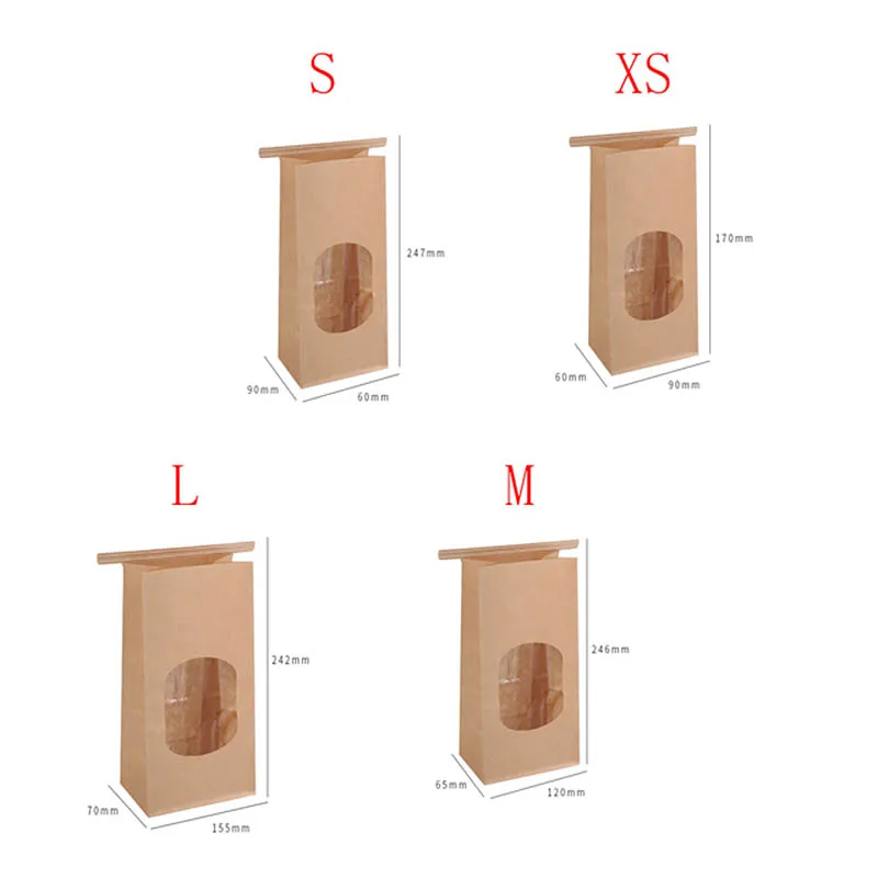 Ruizhuo Bakery Bags With Clear Window Gift Packaging Halloween Christmas Biscuit Candy Food Bread Snacks Baking Takeaway Bag