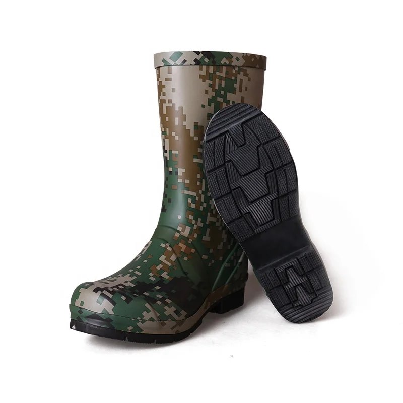 3539 Design Wellington Boots Half UK British Wellies Custom Camo Rain Boots Natural Rubber Boots