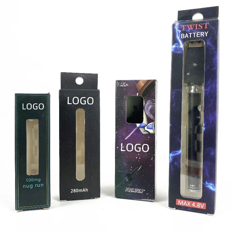 UKETA battery electronic refillable empty cart pens 1ml 2ml disposable pen thick live rosin cartridge packaging custom boxes