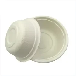 Compostable Biodegradable Disposable 24 /32 oz round bowl Sugarcane Bagasse Pulp Salad Soup Bowl