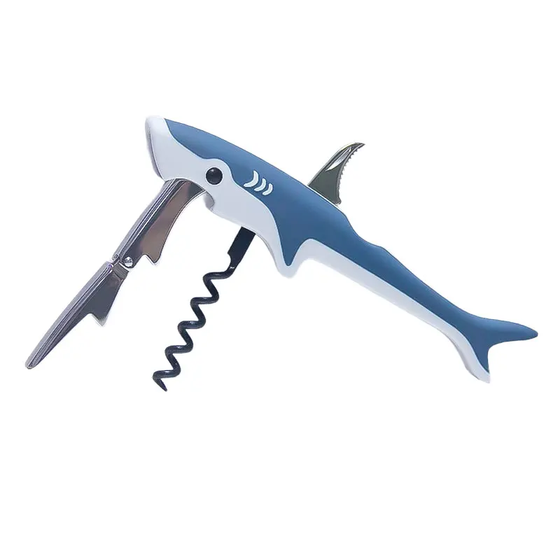 Shark Shaped Waiter Corkscrew Wine Openers Wine Key for Bartenders Multi Colored Opener for Beer Wine Restaurant Bar
